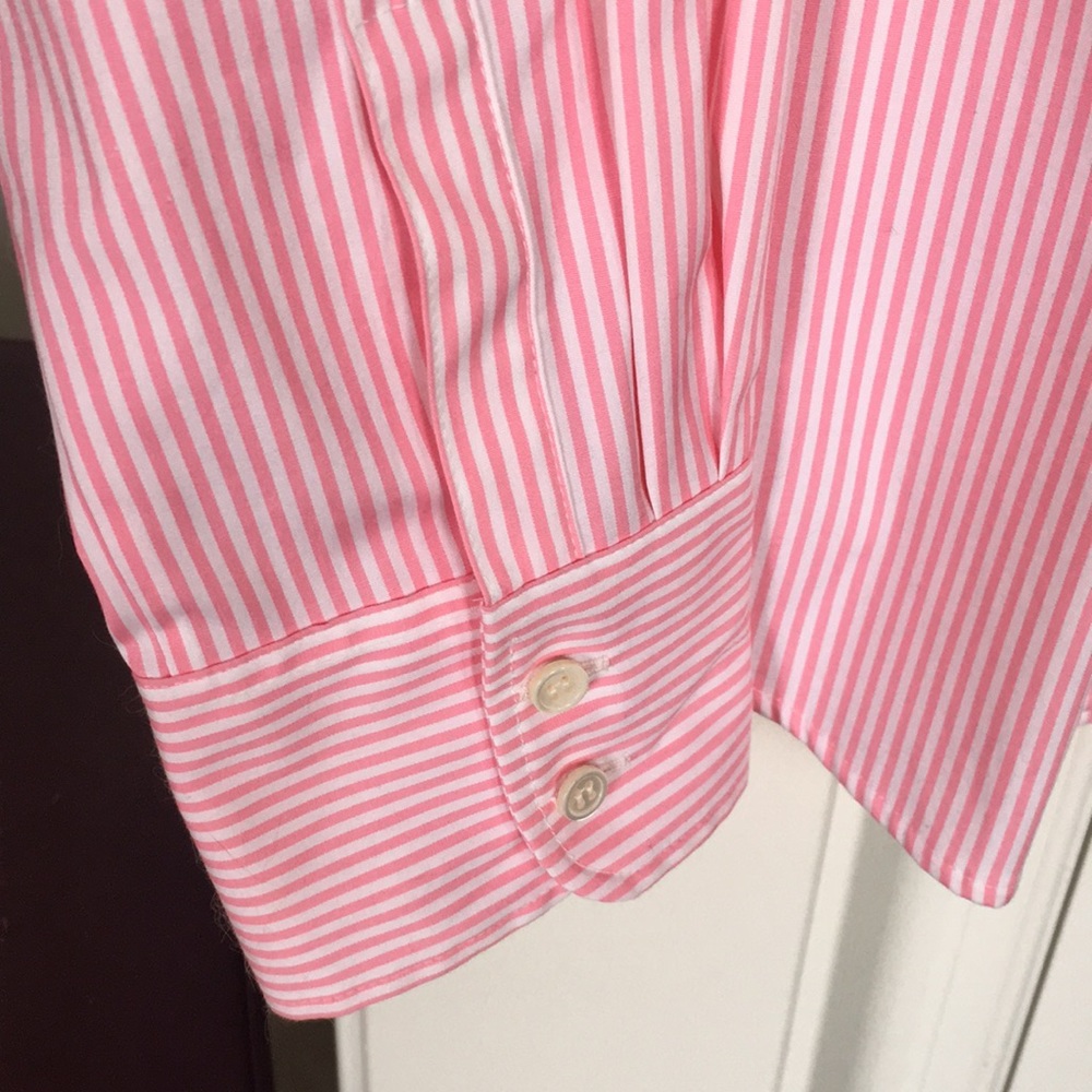 J. Crew Pink and White Striped Button-Down Shirt - Picture 4 of 5